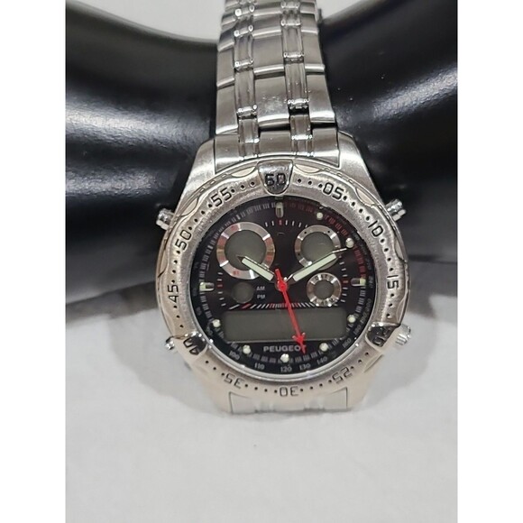 Peugeot Mens Two Toned Watch analog digital needs battery - Picture 9 of 13